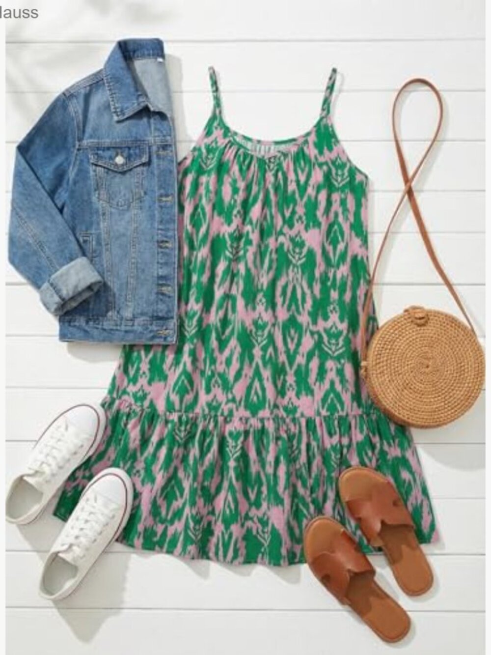 Spaghetti Strap V-Neck Smocked Boho Mini Dress Flowy Summer Casual - Picture 5 of 7